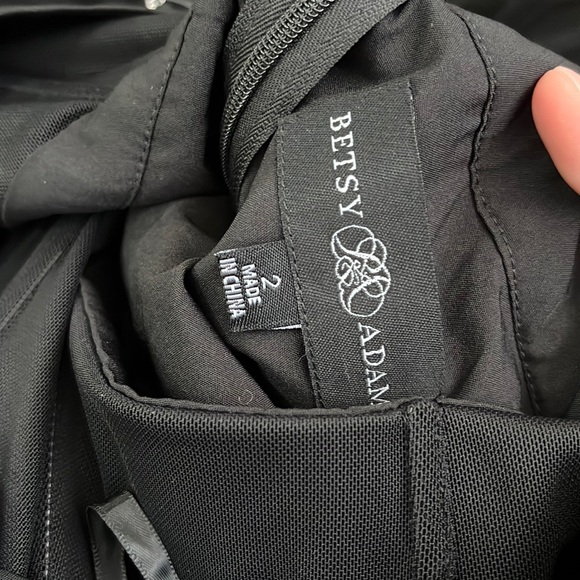 Betsy & Adam Illusion Tiered Ruffle Tulle Square Neck Corset Mesh Gown 2 0990 - Picture 9 of 9